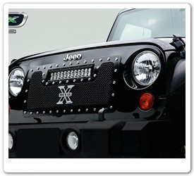 Stealth Black Grille with LED Light Bar by T-rex